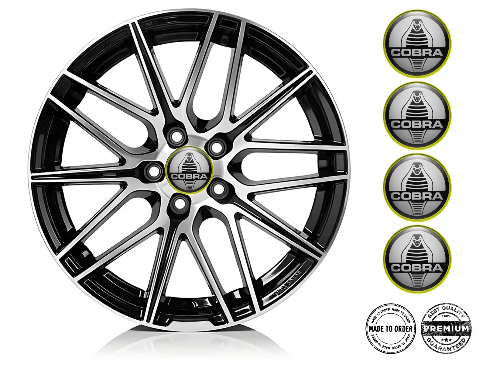 Shelby Aufkleber auf Felgen Hochwertiges Silikon-Design